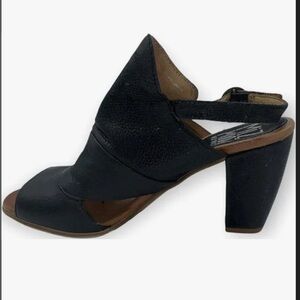 NEW Miz Mooz Leather Backstrap Heeled Sandals Pippa Black - 39 8 8.5